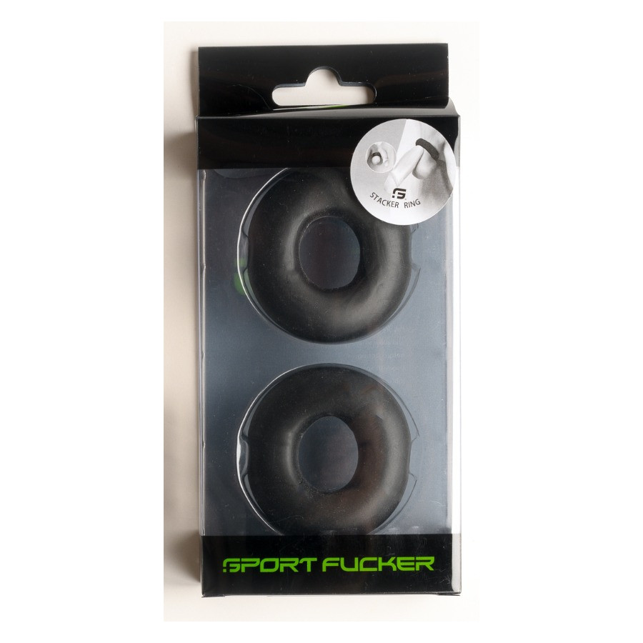 Lot de 2 Cockrings souples Stacker 20 mm Noirs