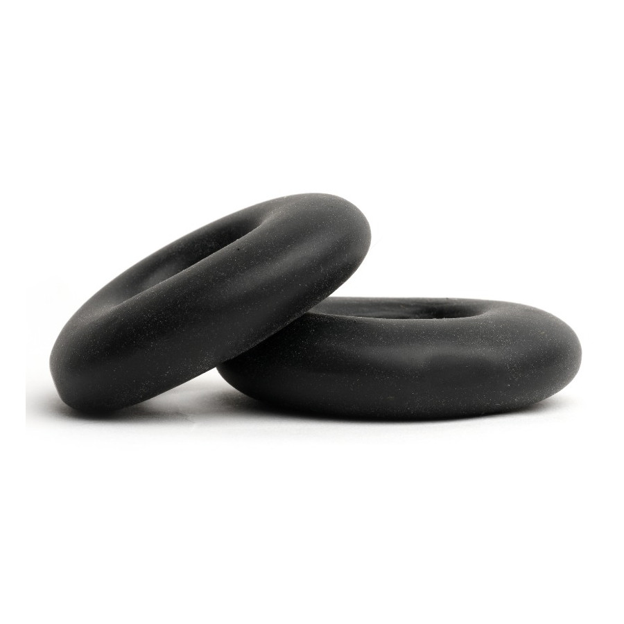 Lot de 2 Cockrings souples Stacker 20 mm Noirs
