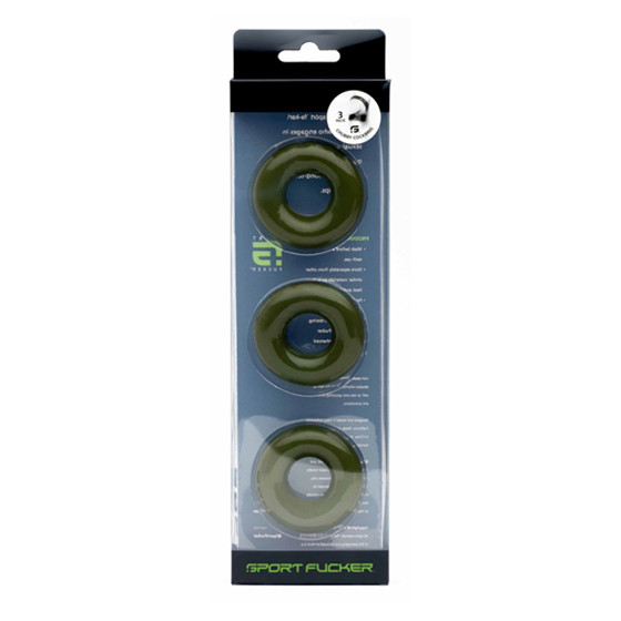 Lot de 3 Cockrings Chubby 20mm Kaki