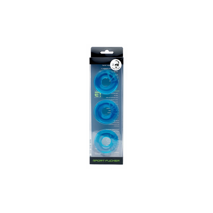 Lot de 3 Cockrings Chubby 20 mm Bleus