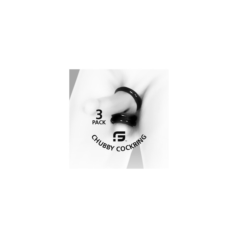 Lot de 3 Cockrings Chubby 20 mm Bleus