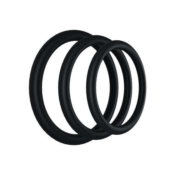 Set of 3 Black Gasket Cockrings