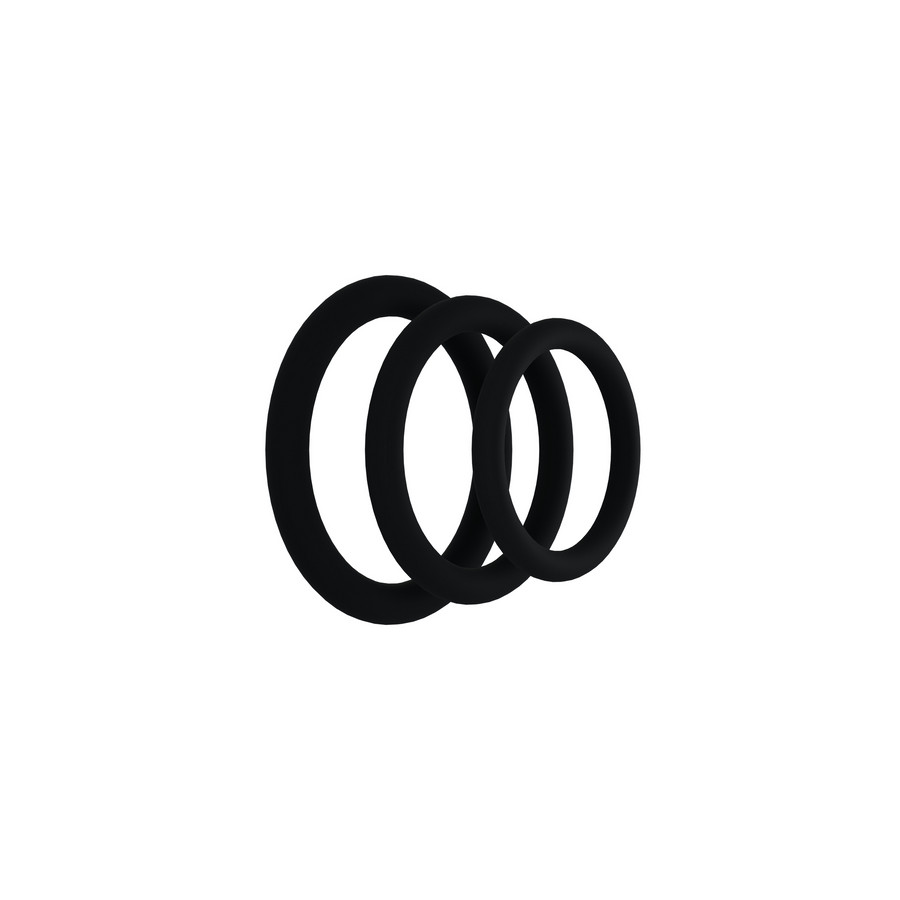 Set of 3 Black Tri-Pack Gasket Cockrings Set of 3 Black Tri-Pack Gasket Cockrings