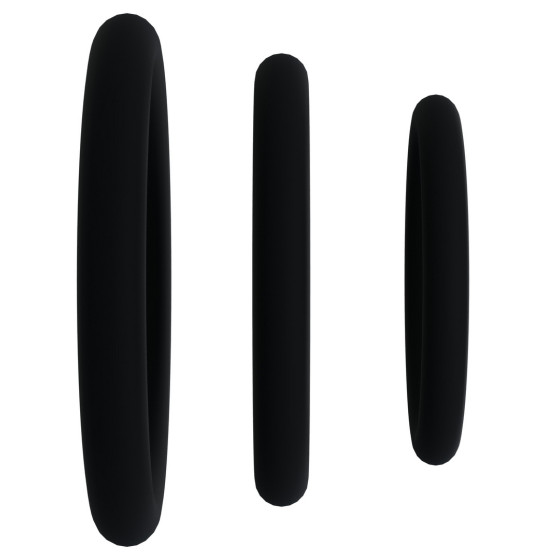 Set of 3 Black Tri-Pack Gasket Cockrings