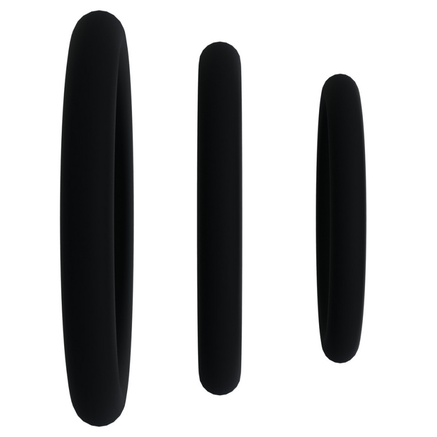 Set of 3 Black Tri-Pack Gasket Cockrings