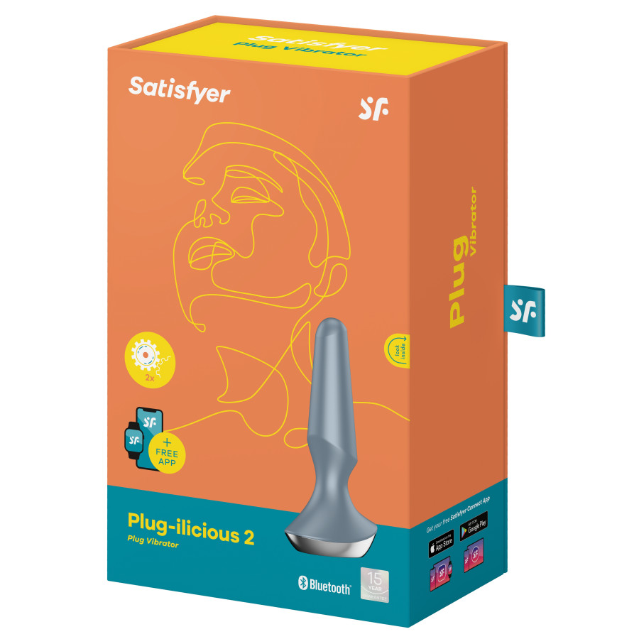 Plug anal vibrant connecté Ilicious 2 Satisfyer 10 x 3cm Gris