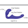 Gode Sans Harnais Purpie 16 x 4cm