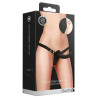 Silicone Ribbed Strap-On - Adjustable - Black