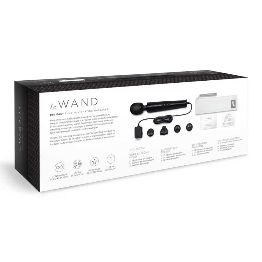 Wand Die Cast Plug-In 29cm - Tête 51mm Noir
