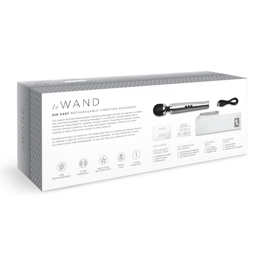 Wand Die Cast Rechargeable 29cm Head 51mm Grey