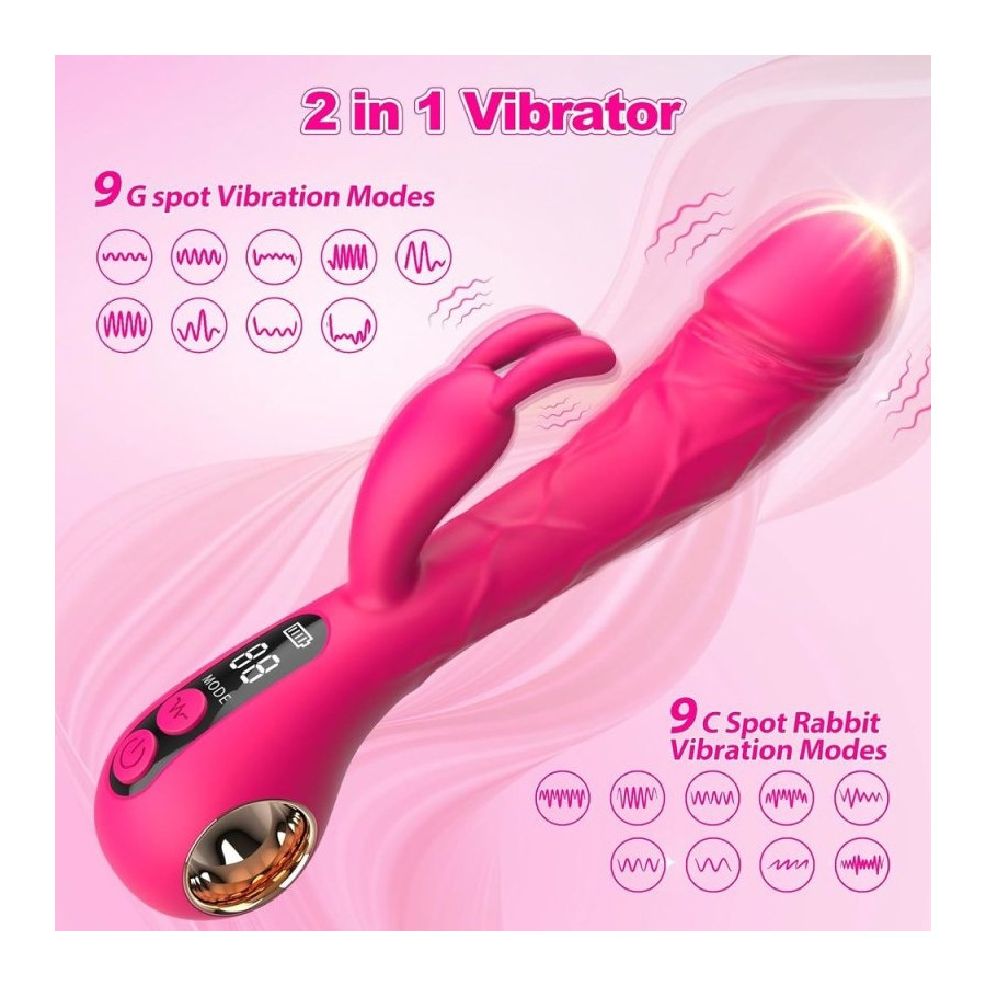 Vibro Rabbit Spotbit 14 x 3.7cm Rose