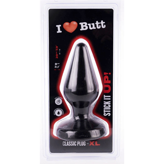 Plug Classic XL I Love Butt 17 x 7.5 cm Black