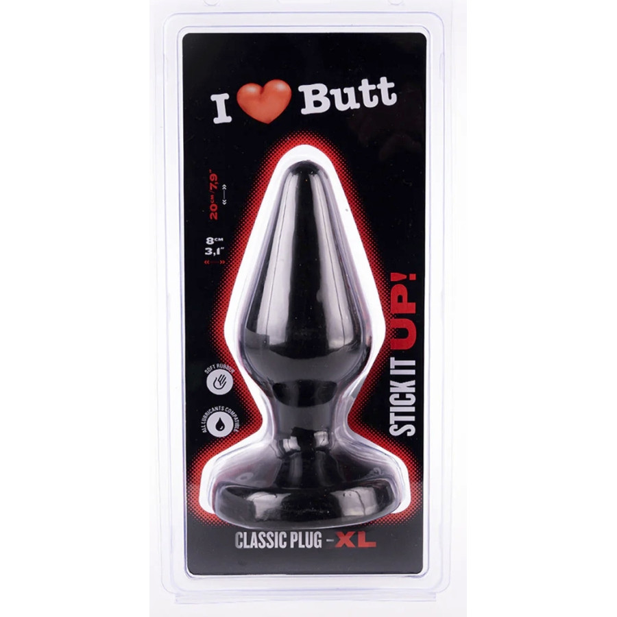 Plug Classic XL I Love Butt 17 x 7.5 cm Black