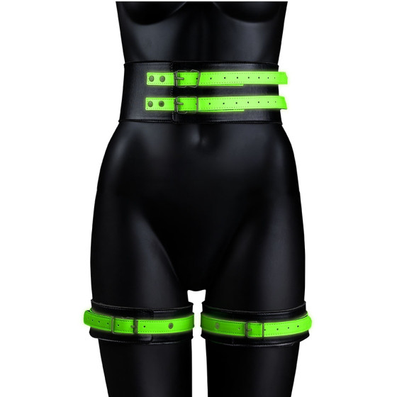 Kit SM Ceinture et Menottes phosphorescentes Glow Restraint
