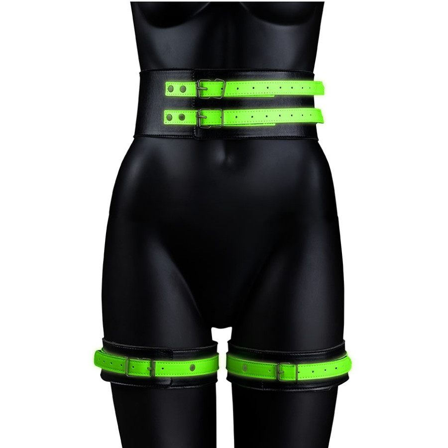 Kit SM Ceinture et Menottes phosphorescentes Glow Restraint