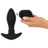Vibrating Plug Moving Rings Anos 14 x 4.8 cm Black