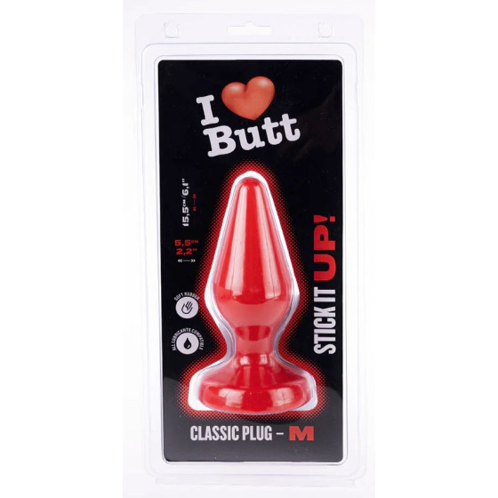 Plug Classic M I Love Butt 13 x 5.3 cm Rouge