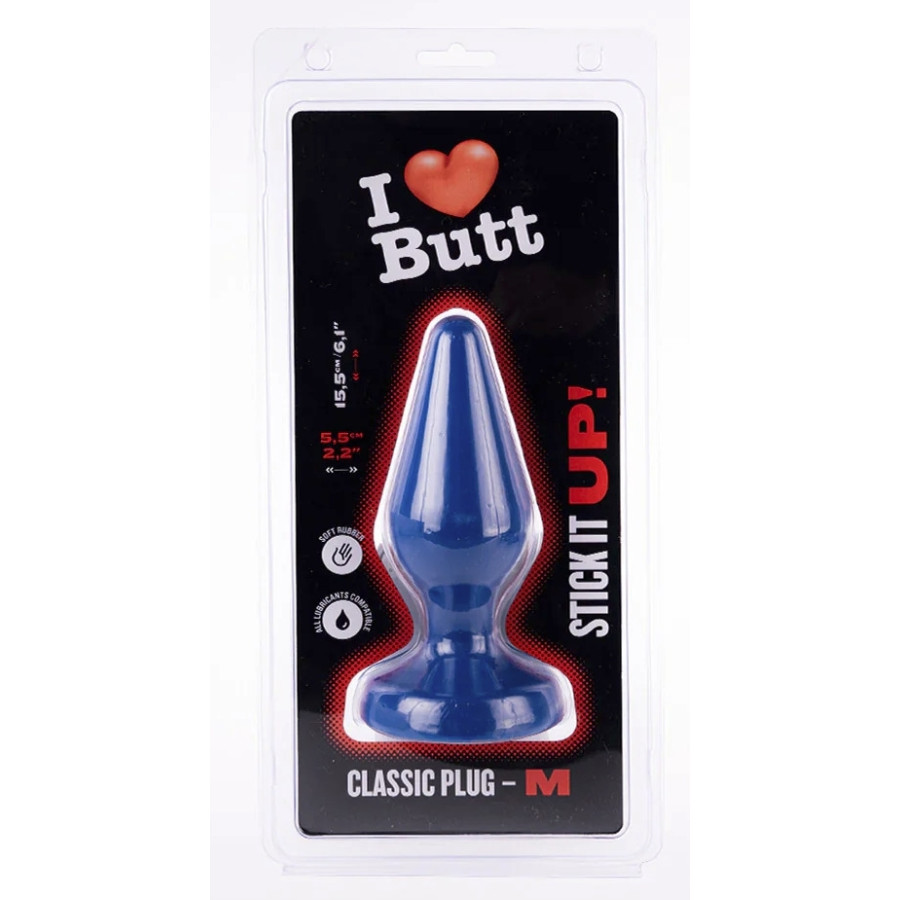 Plug Classic M I Love Butt 13 x 5.3 cm Bleu