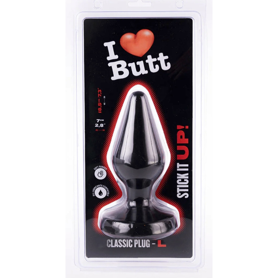 Plug Classic L I Love Butt 15 x 6.8 cm Noir