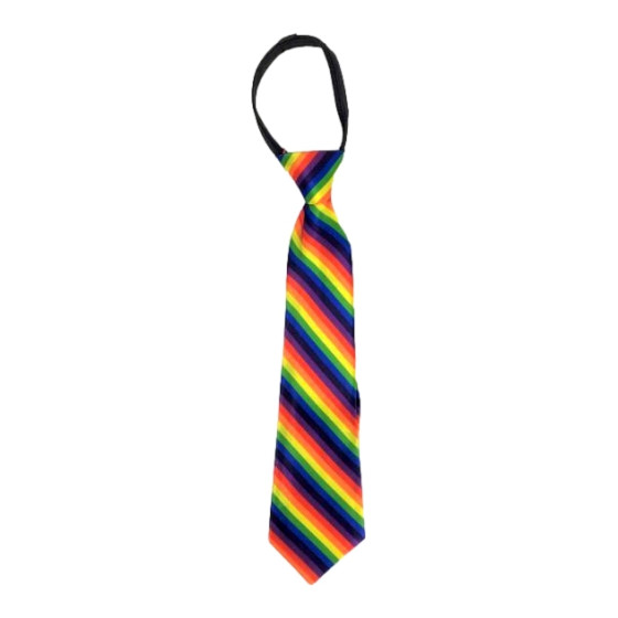 Rainbow tie with elastic 35cm