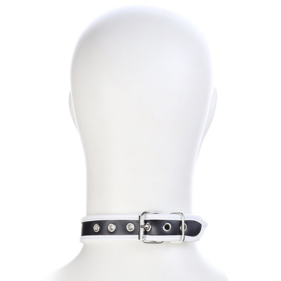 Collier O Ring Simili Noir-Blanc