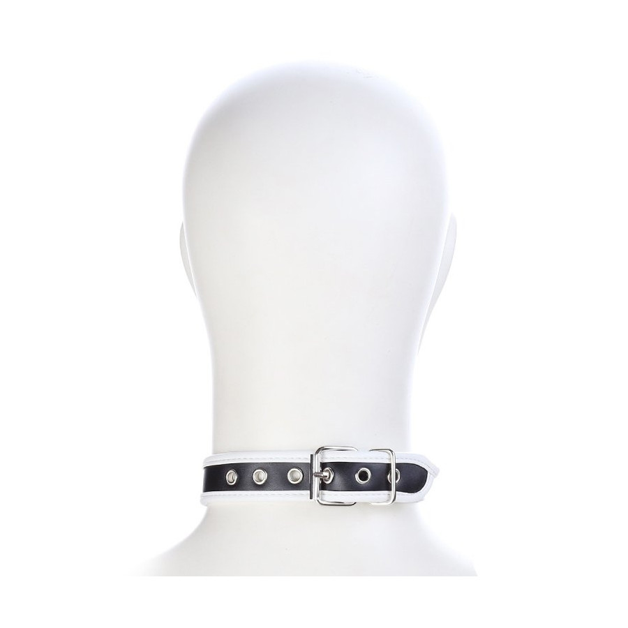 Collier O Ring Simili Noir-Blanc