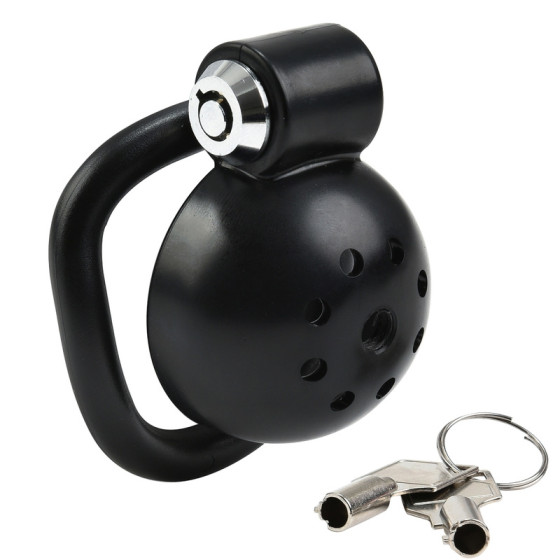 Cage Round Lock 4 x 3.5 cm Black