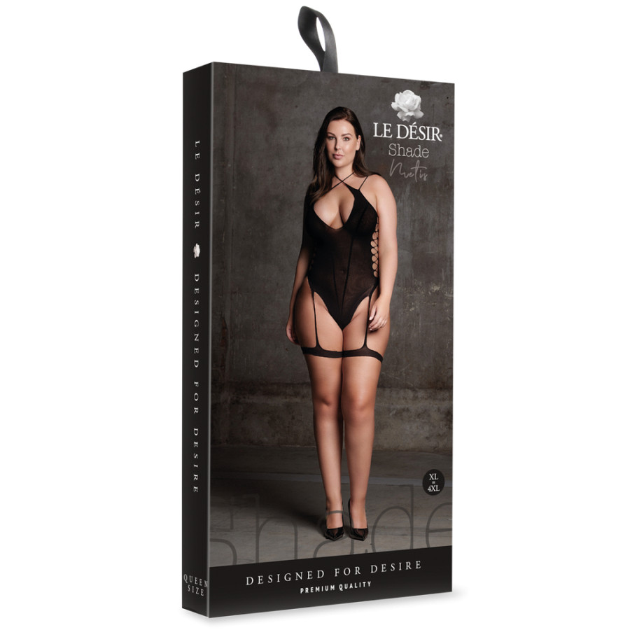 Body avec Porte-Jarretelles Grande Taille Shade Metis Noir
