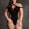 Open Thong Body Large Size Leda Black