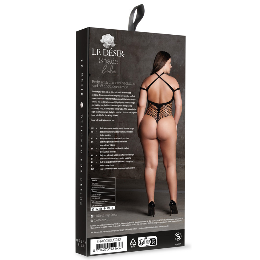 Body String Ouvert Grande Taille Leda Noir