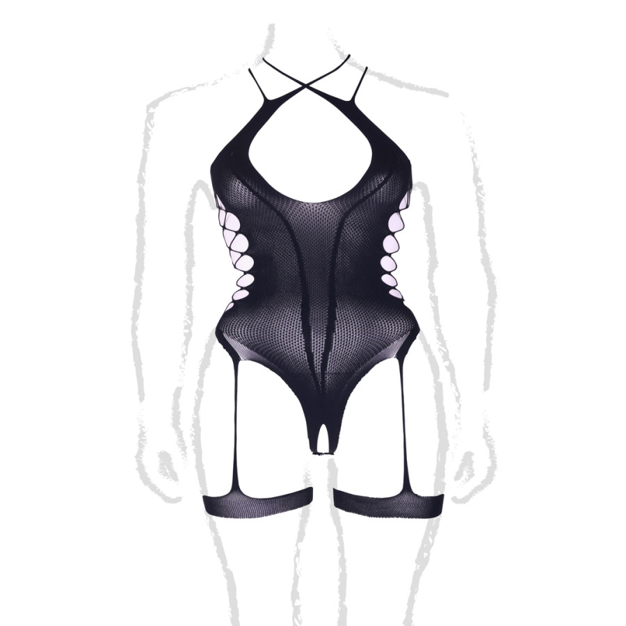 Body avec Porte-Jarretelles Grande Taille Shade Metis Noir