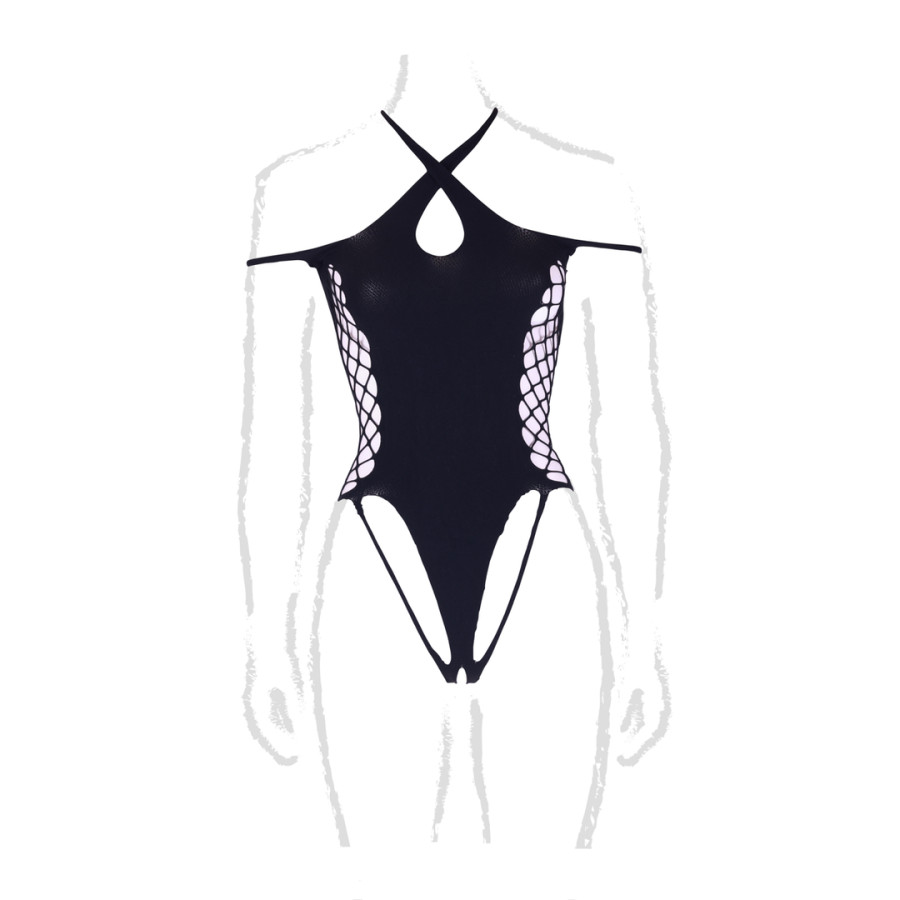 Body String Ouvert Grande Taille Leda Noir