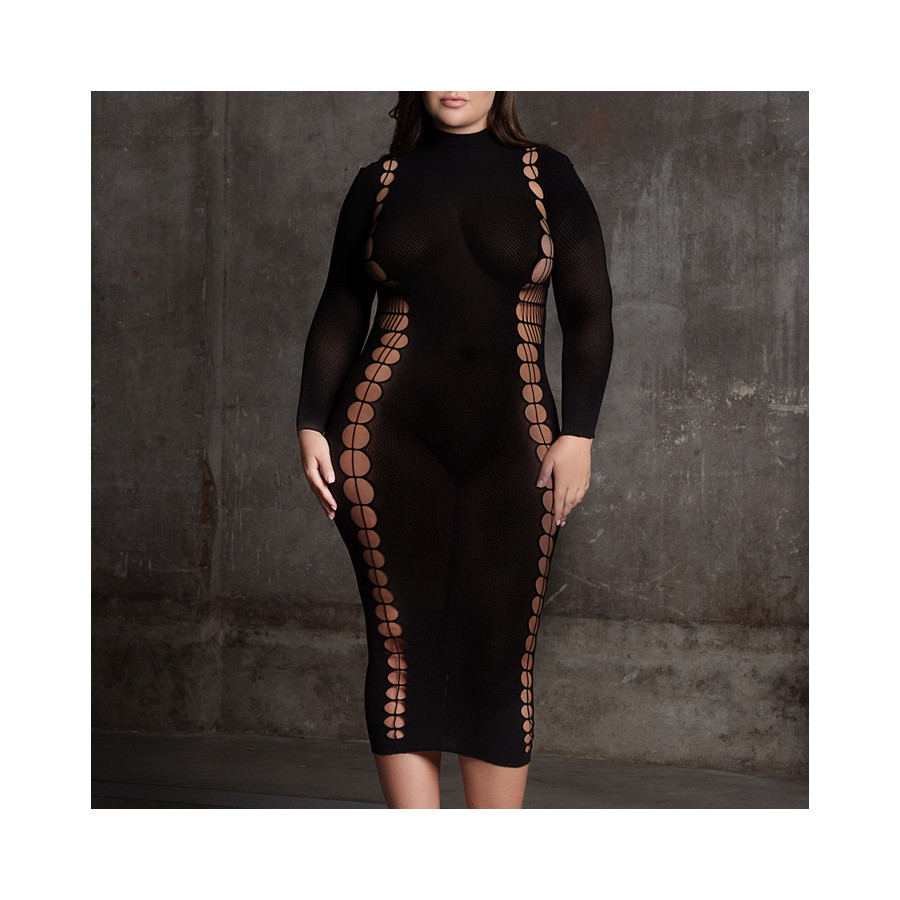 Robe Longue à Col Roulé Grande taille Carme Noir