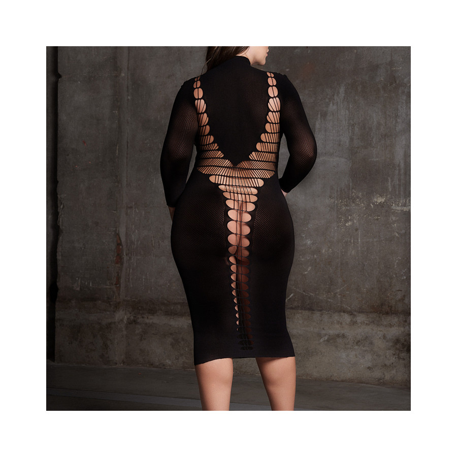 Robe Longue à Col Roulé Grande taille Carme Noir