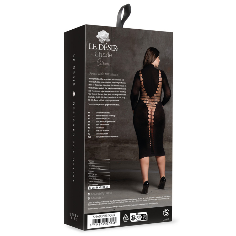 Robe Longue à Col Roulé Grande taille Carme Noir