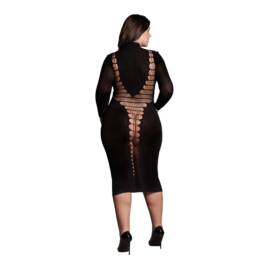 Robe Longue à Col Roulé Grande taille Carme Noir