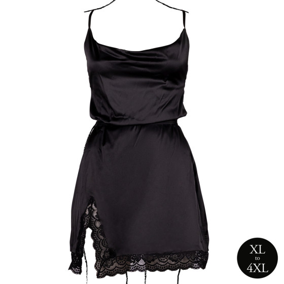Robe Fendue Grande Taille Krystal Noir