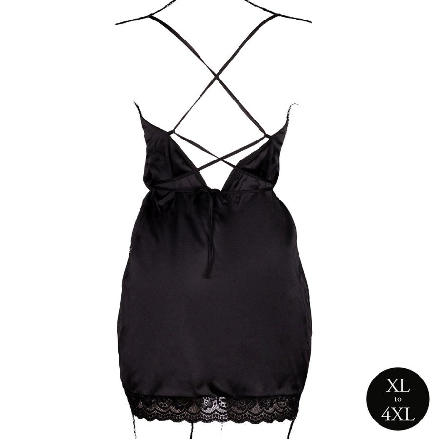 Robe Fendue Grande Taille Krystal Noir