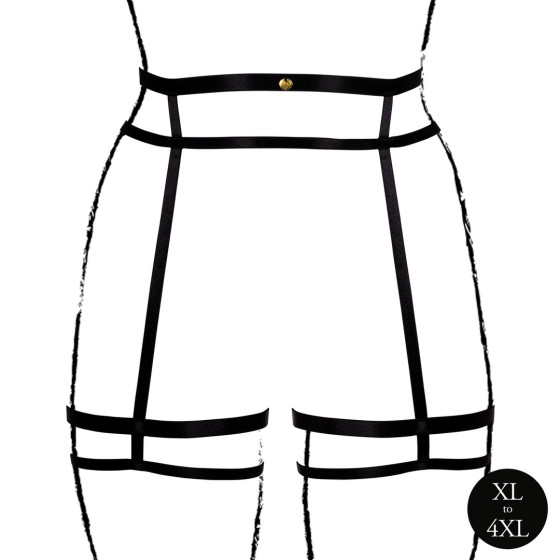 Grande Taille Double Strap suspender belt Black