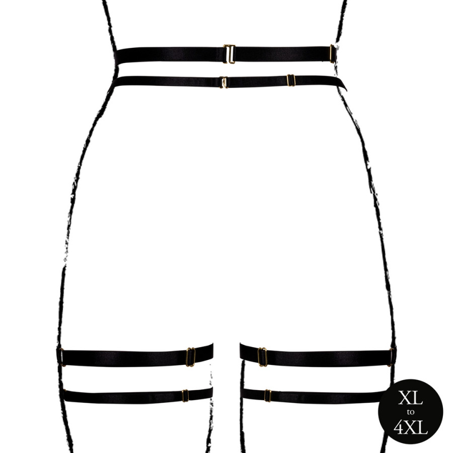 Grande Taille Double Strap suspender belt Black