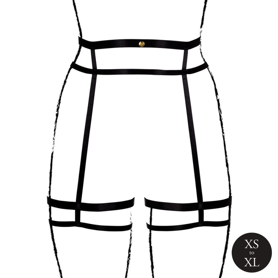 Double Strap suspender belt Black