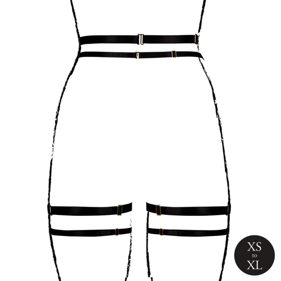 Double Strap suspender belt Black