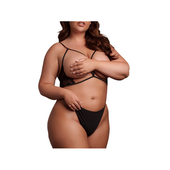 Charma Large Open Triangle Bra Black