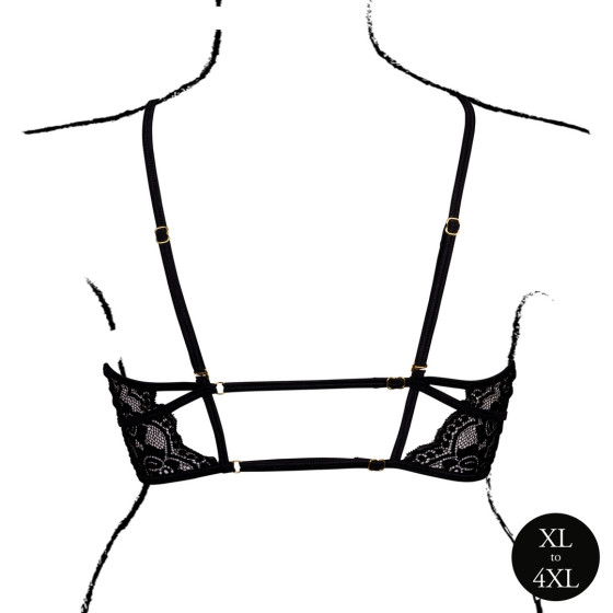 Charma Large Open Triangle Bra Black
