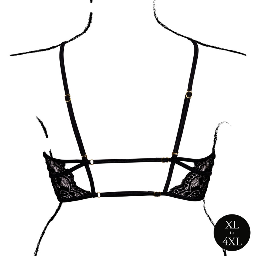 Charma Large Open Triangle Bra Black