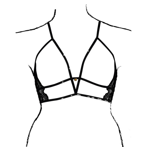 Charma Open Triangle Bra Black