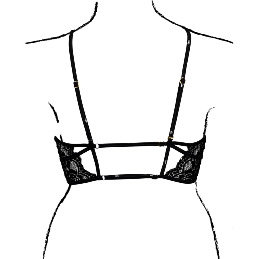 Charma Open Triangle Bra Black