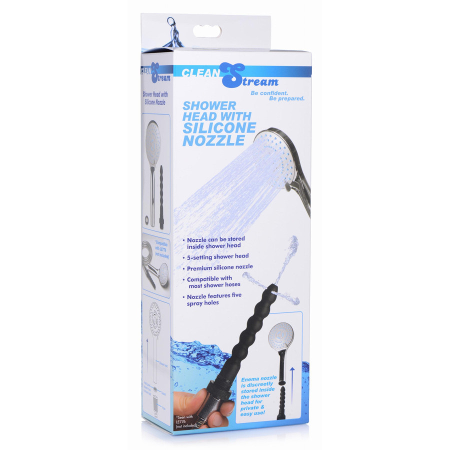 Shower head with Clean Stream enema nozzle