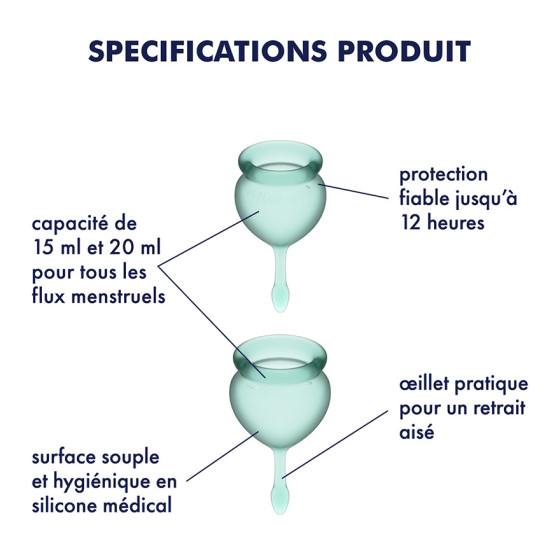 Coupes menstruelles Feel Good x2 Vert