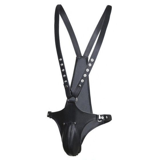 Singlet Open Rompers Simili Noir